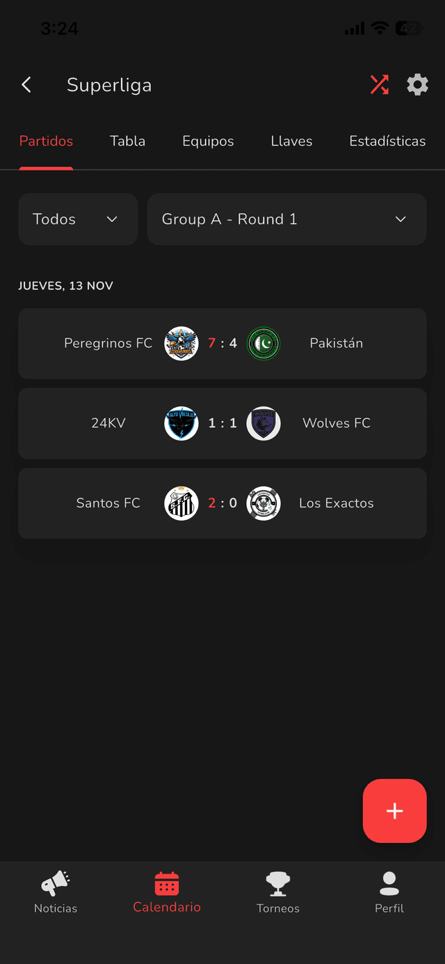 Gestión de partidos