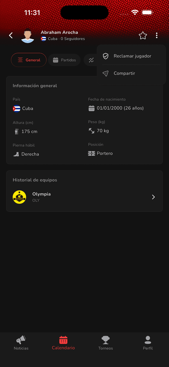 Vincular perfil de jugador 1